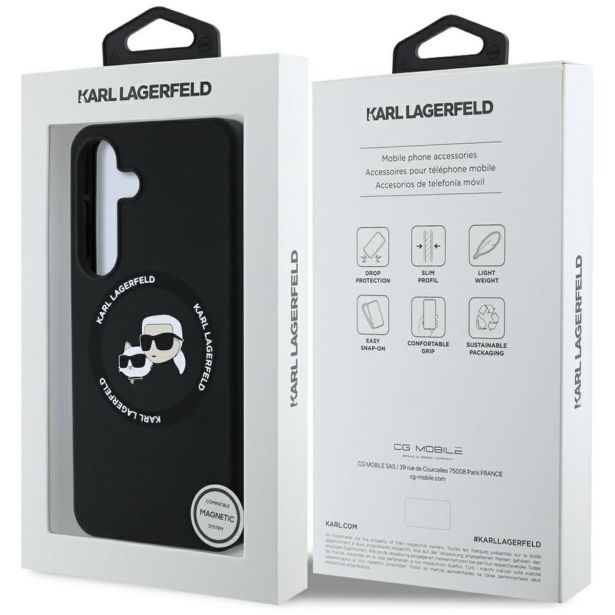 ORIGINALEN KARL LAGERFELD OVITEK MAGSAFE SAMSUNG GALAXY S25 5G - HEADS - ČRN - KLHMS25SSKCHTCK