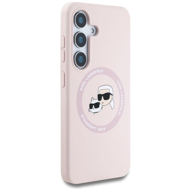 ORIGINALEN KARL LAGERFELD OVITEK MAGSAFE SAMSUNG GALAXY S25 5G - HEADS - ROZA - KLHMS25SSKCHTCP