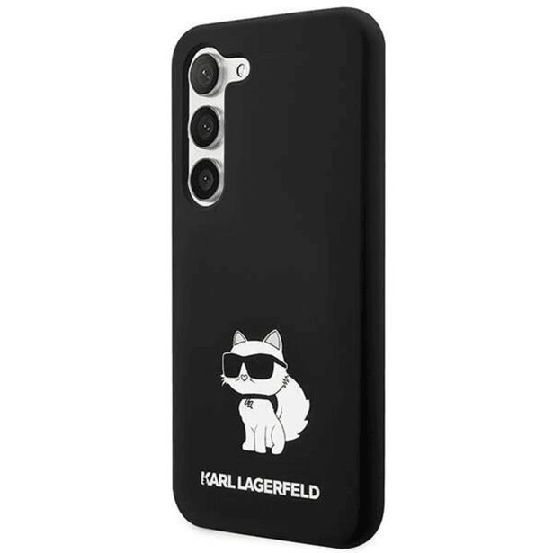 ORIGINALEN KARL LAGERFELD OVITEK SAMSUNG GALAXY S24 5G - IML NFT CHOUPETTE BODY - ČRN SILIKONSKA ZAŠČITA - KLHCS24SSNCHBCK