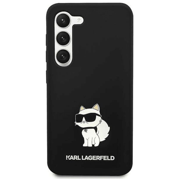 ORIGINALEN KARL LAGERFELD OVITEK SAMSUNG GALAXY S24 5G - IML NFT CHOUPETTE BODY - ČRN SILIKONSKA ZAŠČITA - KLHCS24SSNCHBCK
