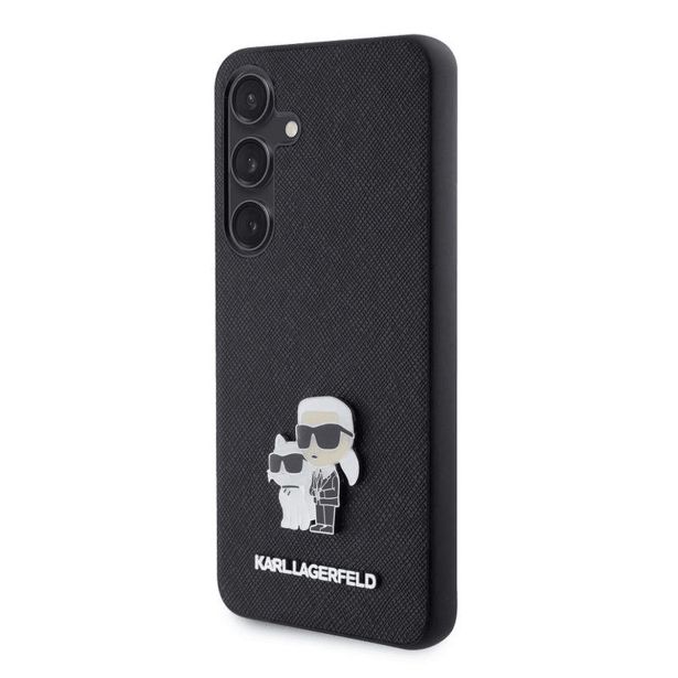 ORIGINALEN KARL LAGERFELD OVITEK SAMSUNG GALAXY S24 5G - IML NFT FULL BODIES SAFFIANO - ČRNA ZAŠČITA - KLHCS24SPSAKCMPK