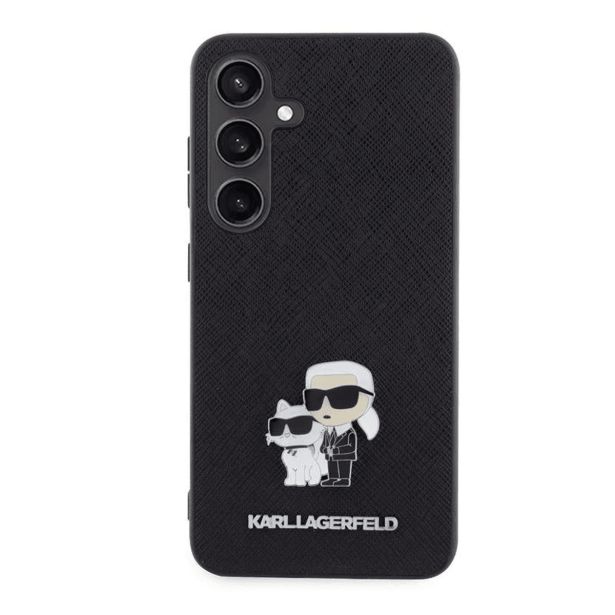 ORIGINALEN KARL LAGERFELD OVITEK SAMSUNG GALAXY S24 5G - IML NFT FULL BODIES SAFFIANO - ČRNA ZAŠČITA - KLHCS24SPSAKCMPK
