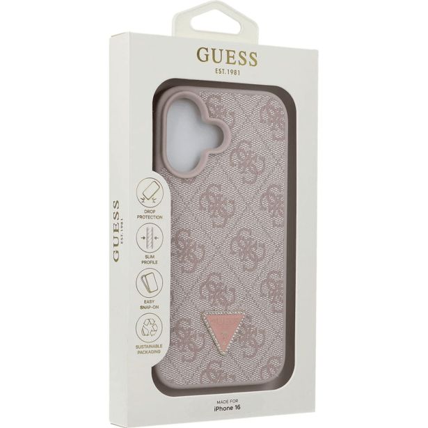 ORIGINALNI GUESS OVITEK GUHCP16SP4TDPP ZA IPHONE 16 - LEATHER - ROZA