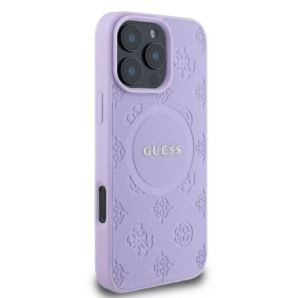 ORIGINALNI GUESS OVITEK GUHMP16LPSAPSMEU ZA IPHONE 16 PRO - MAGSAFE - SAFFIANO  - VIJOLA