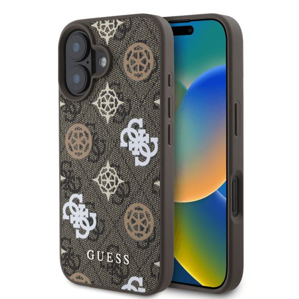 ORIGINALNI GUESS OVITEK GUHMP16SP4PWPW ZA IPHONE 16 - MAGSAFE - RJAVA