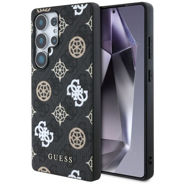 ORIGINALNI GUESS OVITEK GUHMS25LP4PWPK ZA SAMSUNG GALAXY S25 ULTRA 5G - MAGSAFE - STAMP - PU - ČRN