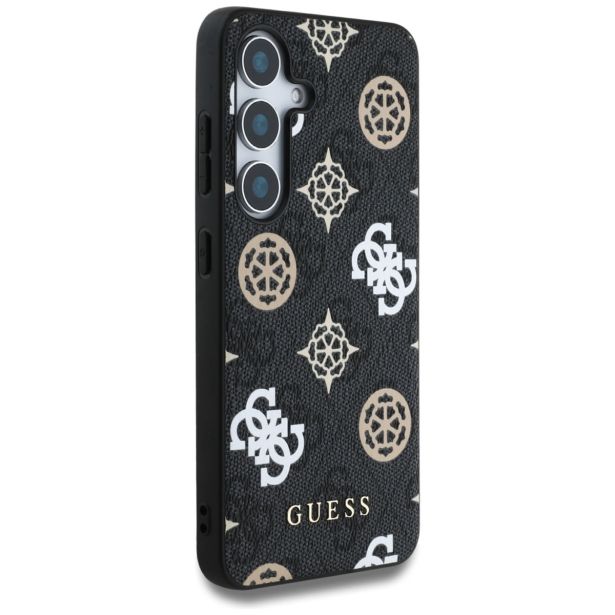ORIGINALNI GUESS OVITEK GUHMS25SP4PWPK ZA SAMSUNG GALAXY S25 5G - MAGSAFE - STAMP - PU - ČRN