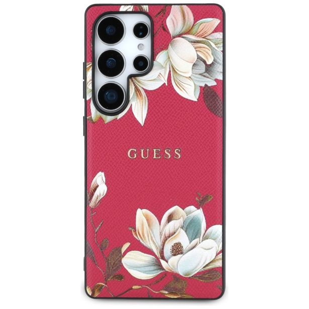ORIGINALNI GUESS OVITEK ZA SAMSUNG GALAXY S25 ULTRA 5G - MAGSAFE - PRINTED FLOWER - PINK - GUHMS25LPGNMPLMF
