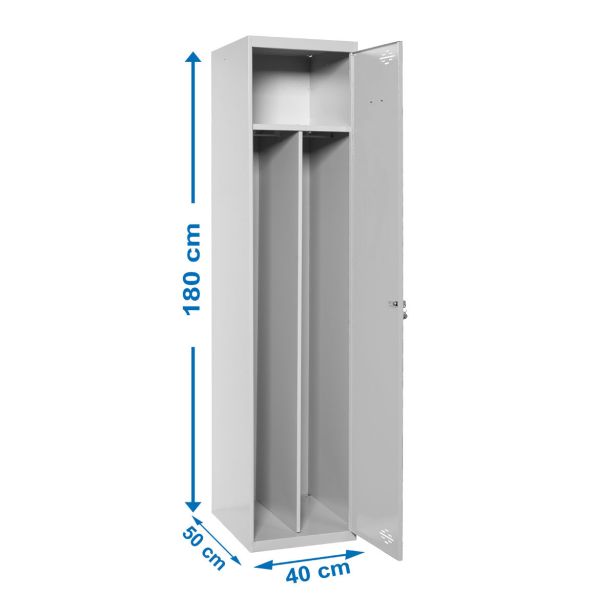 GARDEROBNA OMARA SIMONRACK 180X40X50 CM 1P/25KG SIVA RAL 7035