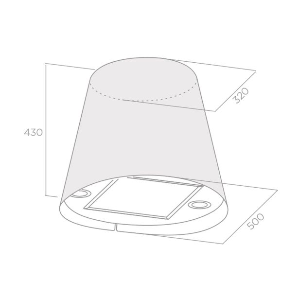 OTOČNA KUHINJSKA NAPA TURBOAIR GIOIA WH/F/50