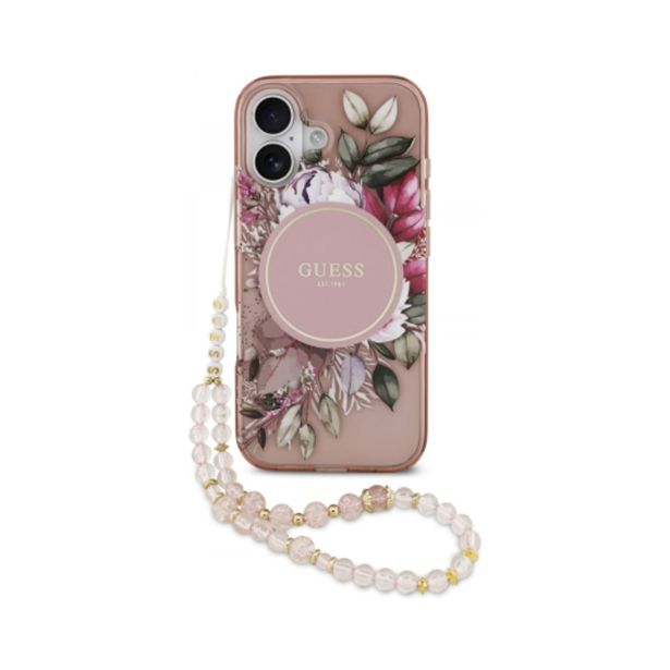 ORIGINALNI GUESS OVITEK ZA IPHONE 17 - MAGSAFE - FLOWERS PINK - GUHMP17SHFWBRCESP