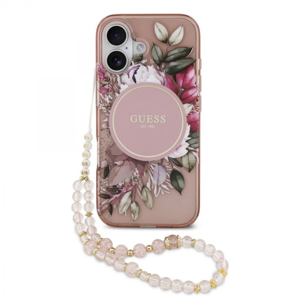 ORIGINALNI GUESS OVITEK ZA IPHONE 17 - MAGSAFE - FLOWERS PINK - GUHMP17SHFWBRCESP
