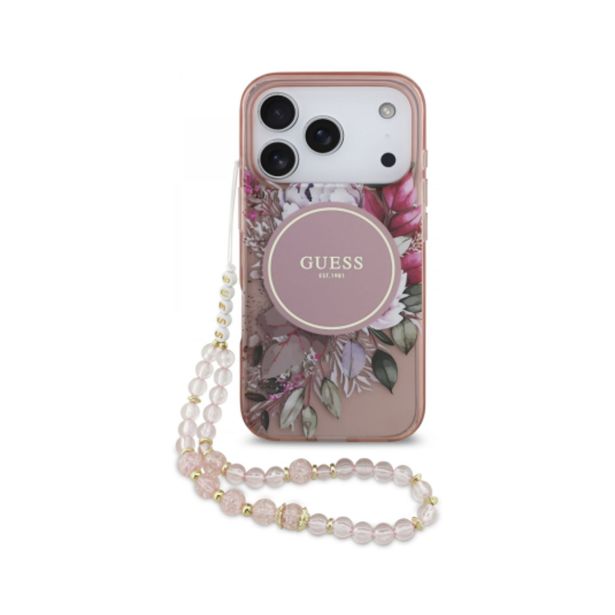 ORIGINALNI GUESS OVITEK ZA IPHONE 17 PRO - MAGSAFE - FLOWERS PINK - GUHMP17LHFWBRCESP