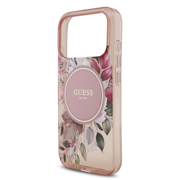 ORIGINALNI GUESS OVITEK ZA IPHONE 17 PRO - MAGSAFE - FLOWERS PINK - GUHMP17LHFWBRCESP