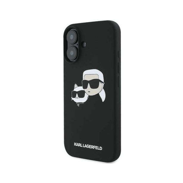 ORIGINALEN KARL LAGERFELD OVITEK IPHONE 17 - IML NFT HEADS - ČRN SILIKONSKA ZAŠČITA MAGSAFE - KLHMP17SSKCHPPLK