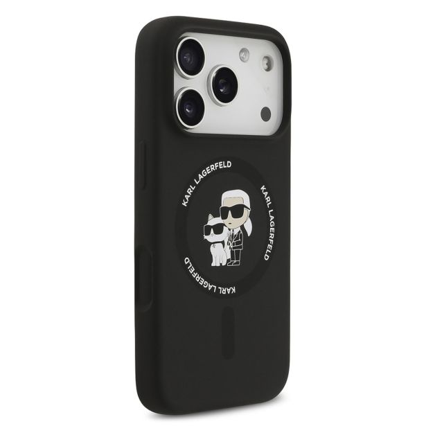 ORIGINALEN KARL LAGERFELD OVITEK MAGSAFE IPHONE 17 PRO - KARL AND CHOUPETTE - ČRN - KLHMP17LSCMKCRHK