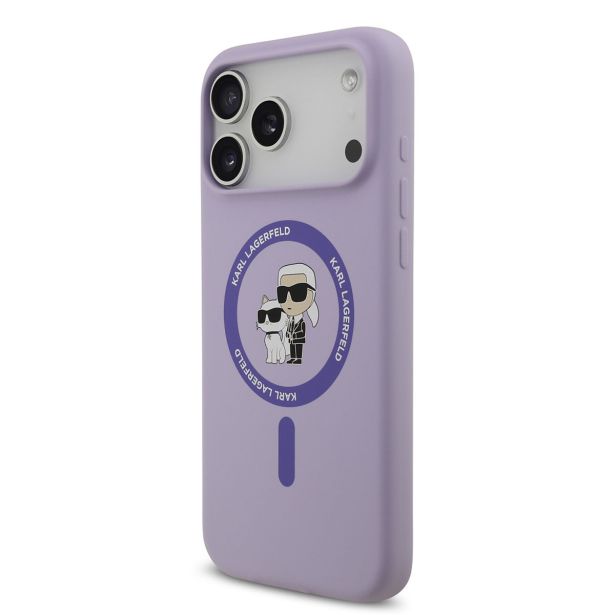 ORIGINALEN KARL LAGERFELD OVITEK MAGSAFE IPHONE 17 PRO MAX - KARL AND CHOUPETTE - VIJOLA - KLHMP17XSCMKCRHU
