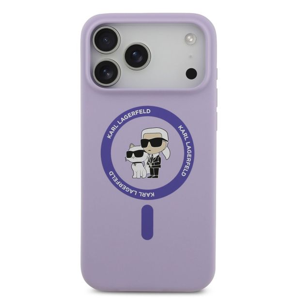 ORIGINALEN KARL LAGERFELD OVITEK MAGSAFE IPHONE 17 PRO MAX - KARL AND CHOUPETTE - VIJOLA - KLHMP17XSCMKCRHU