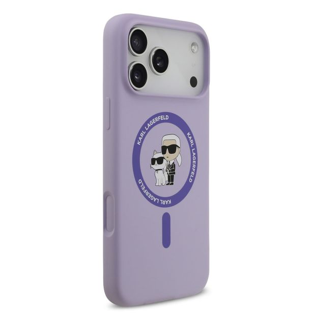 ORIGINALEN KARL LAGERFELD OVITEK MAGSAFE IPHONE 17 PRO MAX - KARL AND CHOUPETTE - VIJOLA - KLHMP17XSCMKCRHU