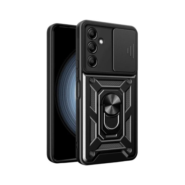 SILIKONSKI OVITEK ARMOR RING Z ZAŠČITO KAMERE ZA SAMSUNG GALAXY A17 - ČRN