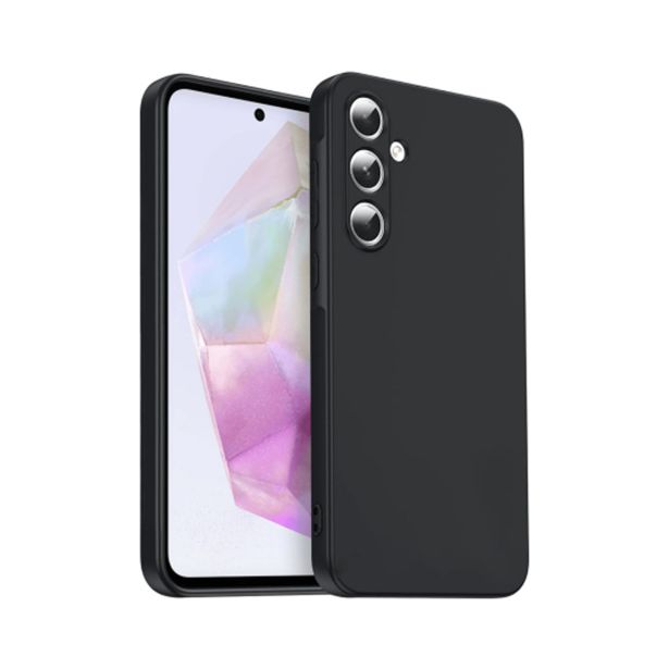 SILIKONSKI OVITEK ZA SAMSUNG GALAXY S25 FE - MAT LIQUID - ČRN
