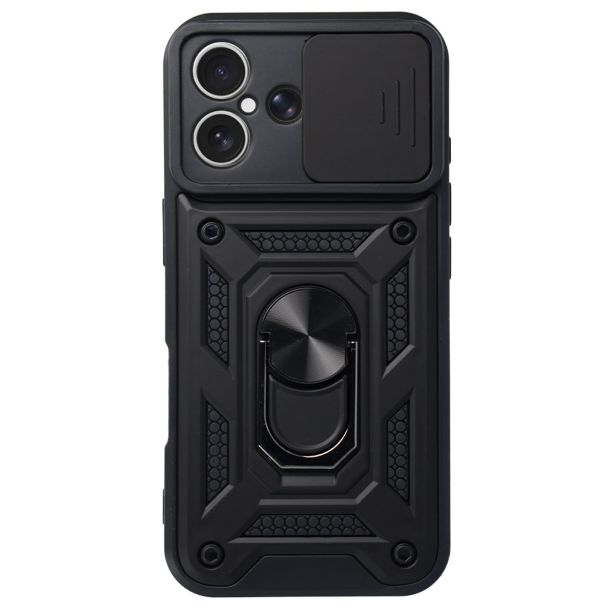 SILIKONSKI OVITEK ARMOR RING Z ZAŠČITO KAMERE ZA SAMSUNG GALAXY S25 FE- ČRN