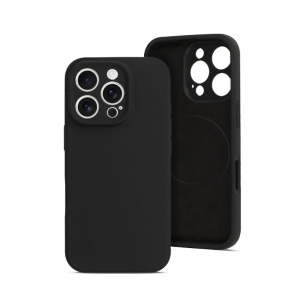 MAT LIQUID SILIKONSKI OVITEK Z MAGSAFE ZA IPHONE 16 PRO - ČRN