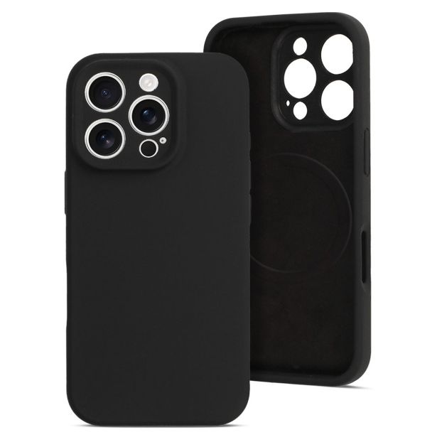 MAT LIQUID SILIKONSKI OVITEK Z MAGSAFE ZA IPHONE 16 PRO MAX - ČRN