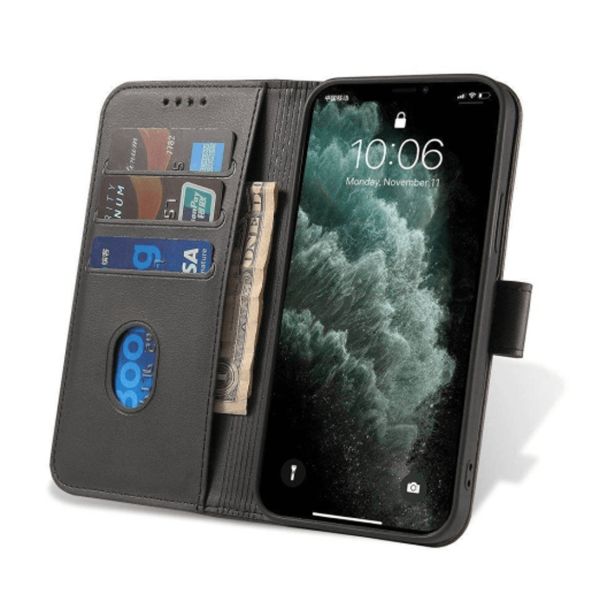 ONASI WALLET DENARNICA USNJENA PREKLOPNA TORBICA IPHONE 17 - ČRNA