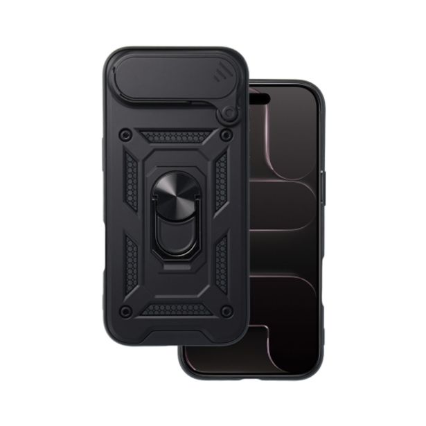 SILIKONSKI OVITEK ARMOR RING Z ZAŠČITO KAMERE ZA IPHONE 17 AIR - ČRN
