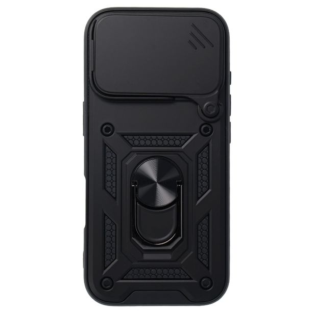 SILIKONSKI OVITEK ARMOR RING Z ZAŠČITO KAMERE ZA IPHONE 17 PRO - ČRN