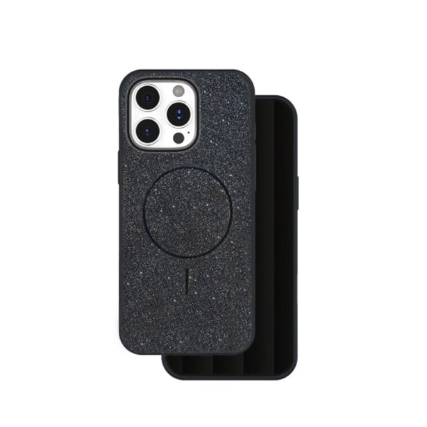 SILIKONSKI OVITEK GLITTER Z MAGSAFE ZA IPHONE 17 PRO - ČRN