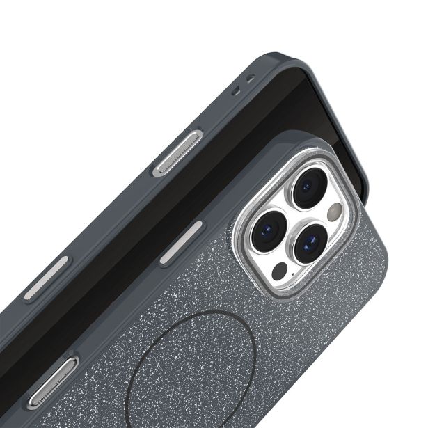 SILIKONSKI OVITEK GLITTER Z MAGSAFE ZA IPHONE 17 PRO MAX - ČRN