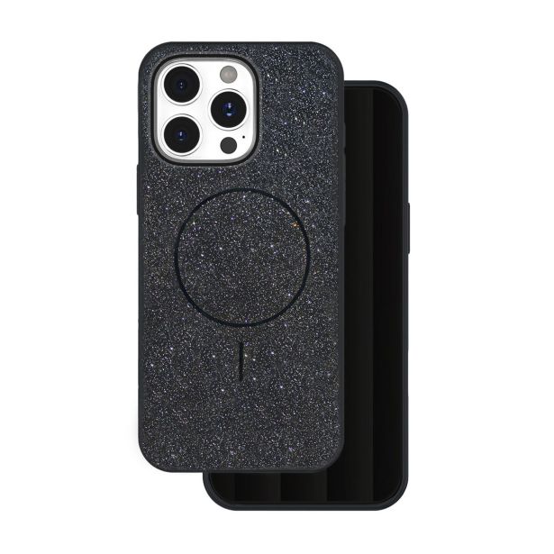 SILIKONSKI OVITEK GLITTER Z MAGSAFE ZA IPHONE 17 - ČRN