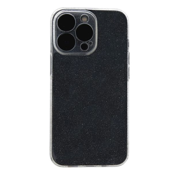 SILIKONSKI OVITEK Z BLEŠČICAMI ZA IPHONE 17 AIR - PROZOREN S SREBRNIMI BLEŠČICAMI