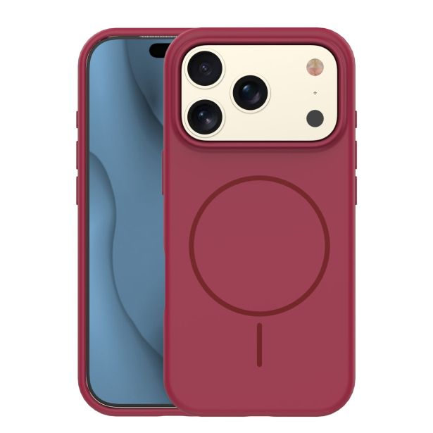 MAT LIQUID SILIKONSKI OVITEK Z MAGSAFE ZA IPHONE 17 PRO MAX - RDEČ
