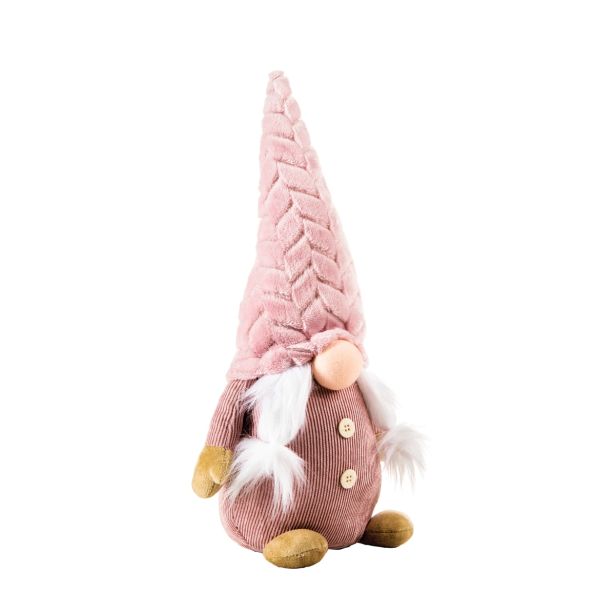 PRAZNIČNA FIGURA GLOSSTYLE PALČEK 40 CM ROZA TEKSTIL