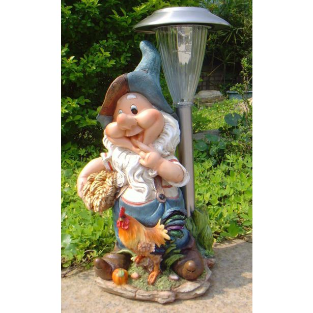 FIGURA, OKRASNA PALČEK S SOLARNO ULIČNO SVETILKO V 45 CM