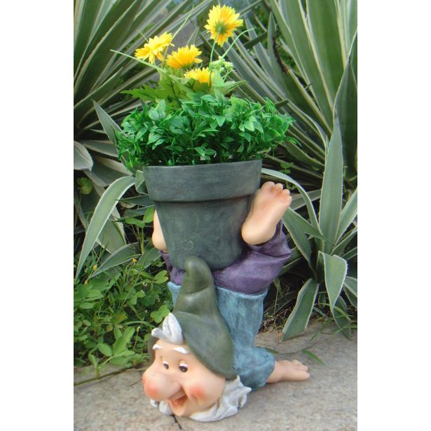 FIGURA, OKRASNA PALČEK Z LONČNICO VIŠ. 25 CM