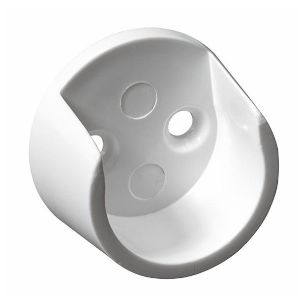 NOSILEC OBEŠALNE PALICE ZA OMARO, OKROGEL FI 20MM, BELA PLASTIKA, V ZAVOJU STA 2 KOSA