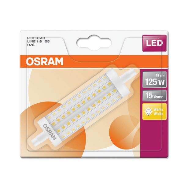 PALIČASTA LED ŽARNICA OSRAM ST LINE125 14W/827 R7S 118MM BL/1