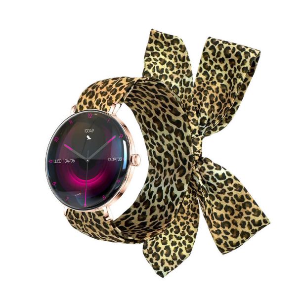 PAMETNA URA FOREVER FOR-SB-370-LUCCA-RG- LEOPARD ROZA ZLATA