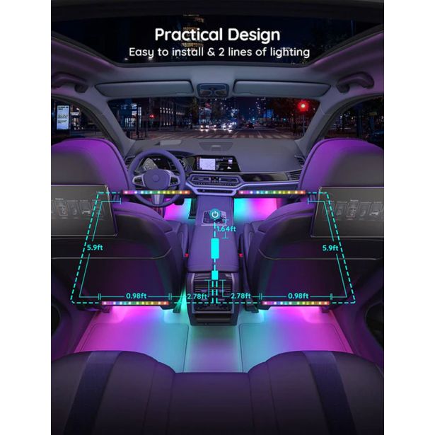PAMETNI LED TRAK GOVEE RGBIC NOTRANJA AVTO OSVETLITEV