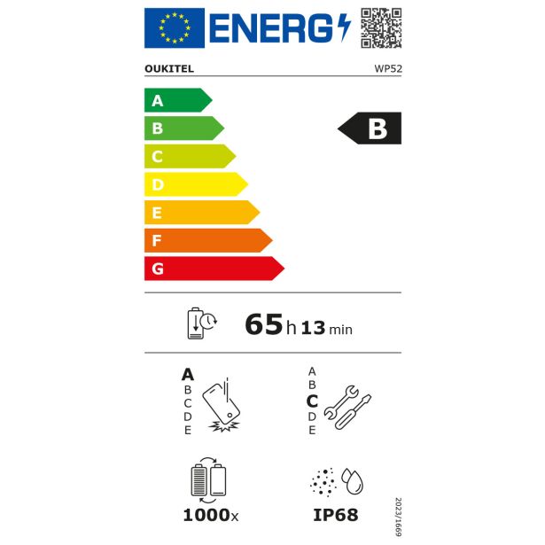 PAMETNI MOBILNI TELEFON OUKITEL WP52 16/256 GB MODRA