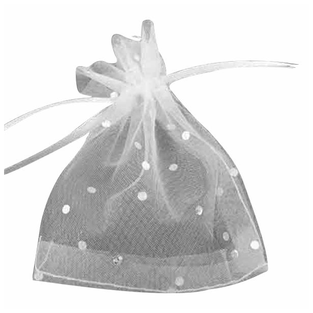 PAPIR, FILC, PENA, KREP RAYHER ORGANZA VREČKA BELA S PIKAMI