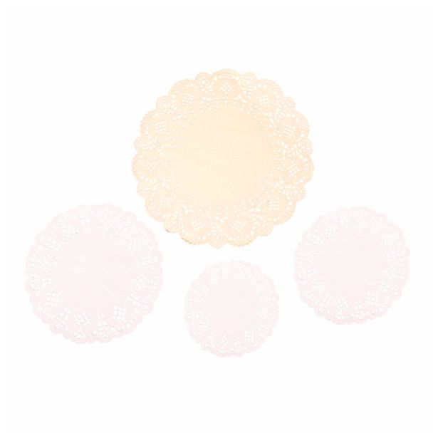 PAPIR, FILC, PENA, KREP RAYHER PAPIRNATE ČIPKE: KROG KREM, 60 KOS