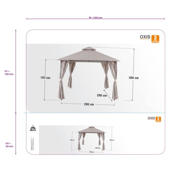 PAVILJON NATERIAL OXIS 300X300 JEKLO