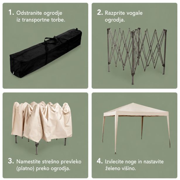 PAVILJON ZA KAMPIRANJE VONHAUS POP-UP 3X3M BEŽ