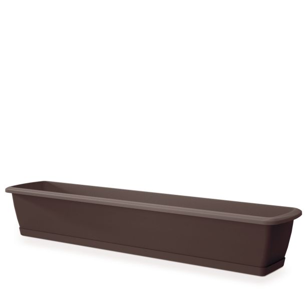 PE KORITO Z VODNO REZERVO PROSPERPLAST RESPANA TEMNO RJAVA 786X184X150 MM