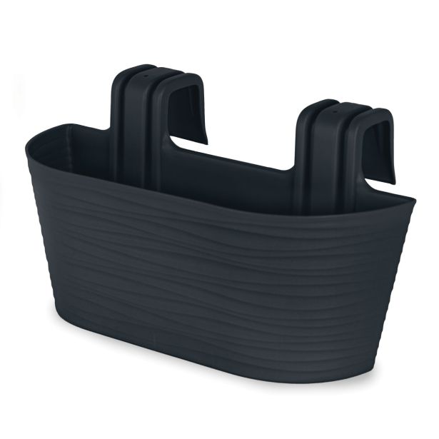 PE ZUNANJE KORITO BLUMAX AURORA BALCONY OGRAJNO 27X15X24.5CM ANTRACIT